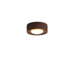 Lámpara de techo LED de madera con acabado en nogal y diseño redondo minimalista