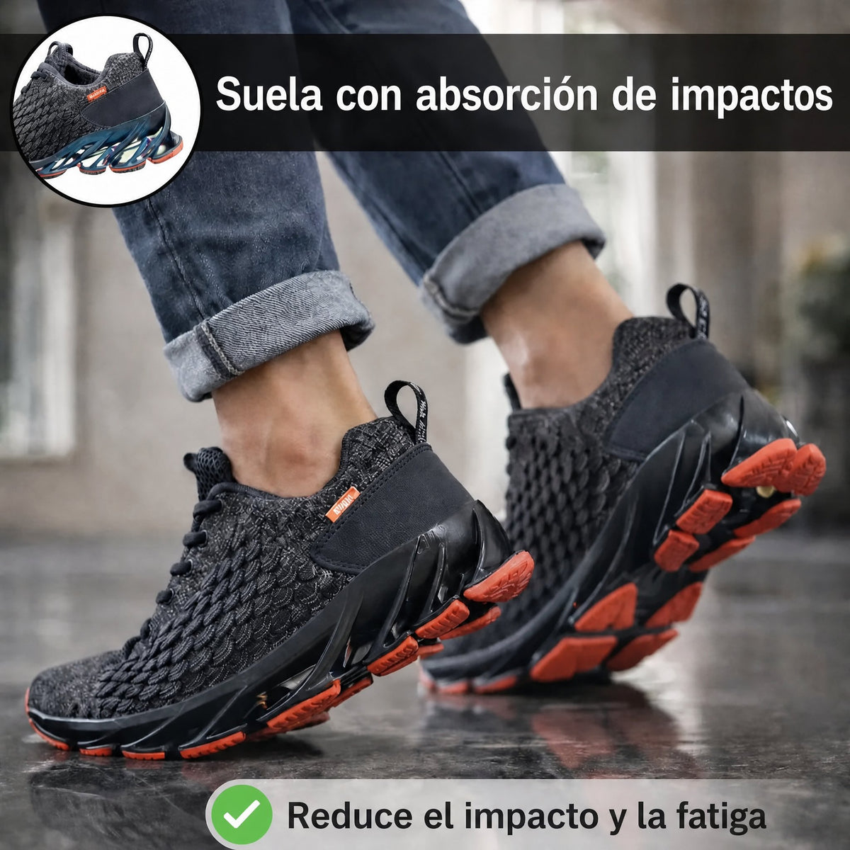 Zapatillas deportivas ortopédicas para hombre con suela de soporte