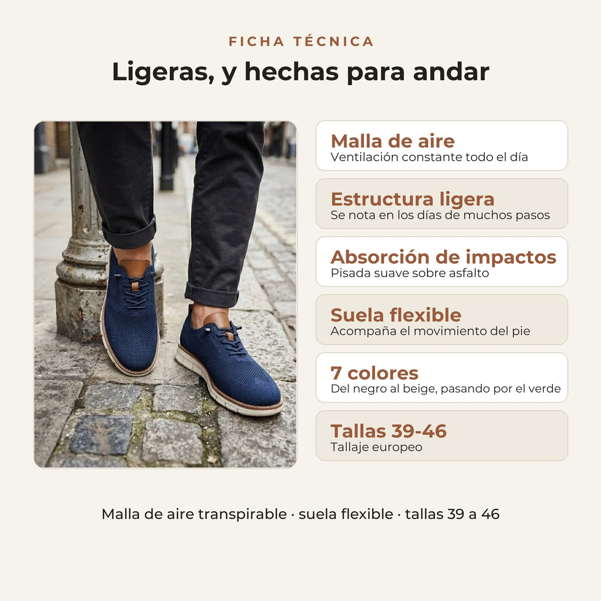 Zapatillas casual de hombre ligeras con malla transpirable Axel